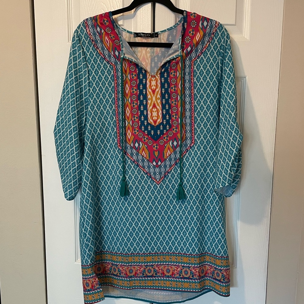 Cute boho light summer dress with tassels